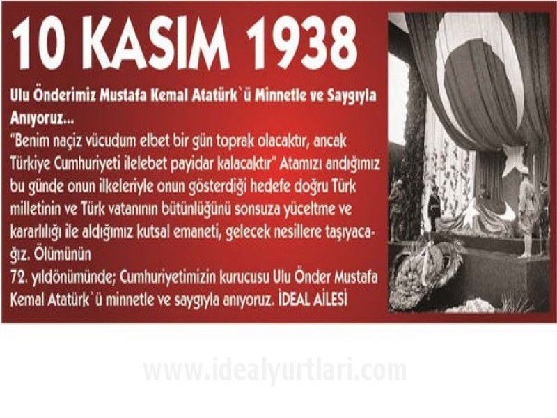 Ulu Önderimizi Minnetle ve Saygıyla Anıyoruz