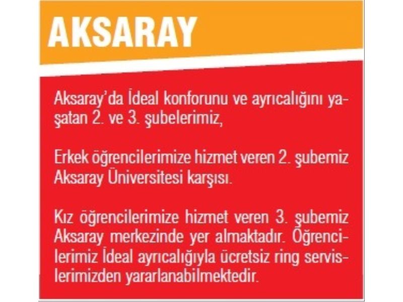 Aksaray Şubelerimizde Ulaşım
